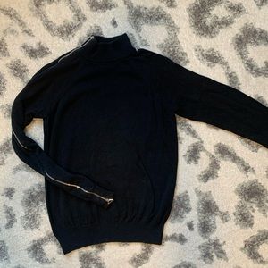 Black mock-neck sweater